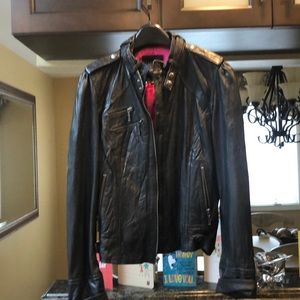 Black leather jacket